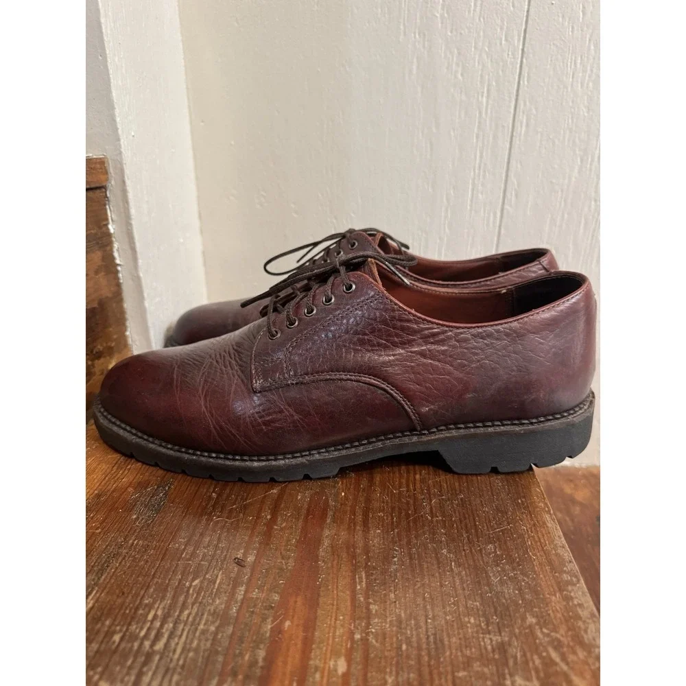 H.S. Trask Gallatin 1001 Bison Leather Derby Shoes Oxblood Brown Sz 11 M USA